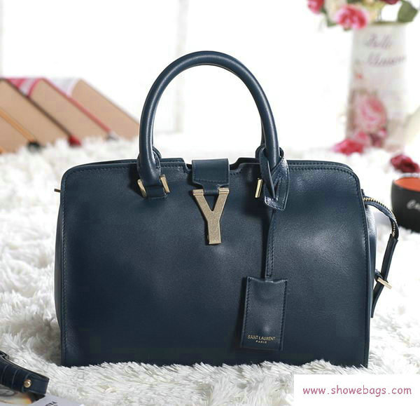 YSL cabas chyc bag original leather 5086 dark blue - Click Image to Close
